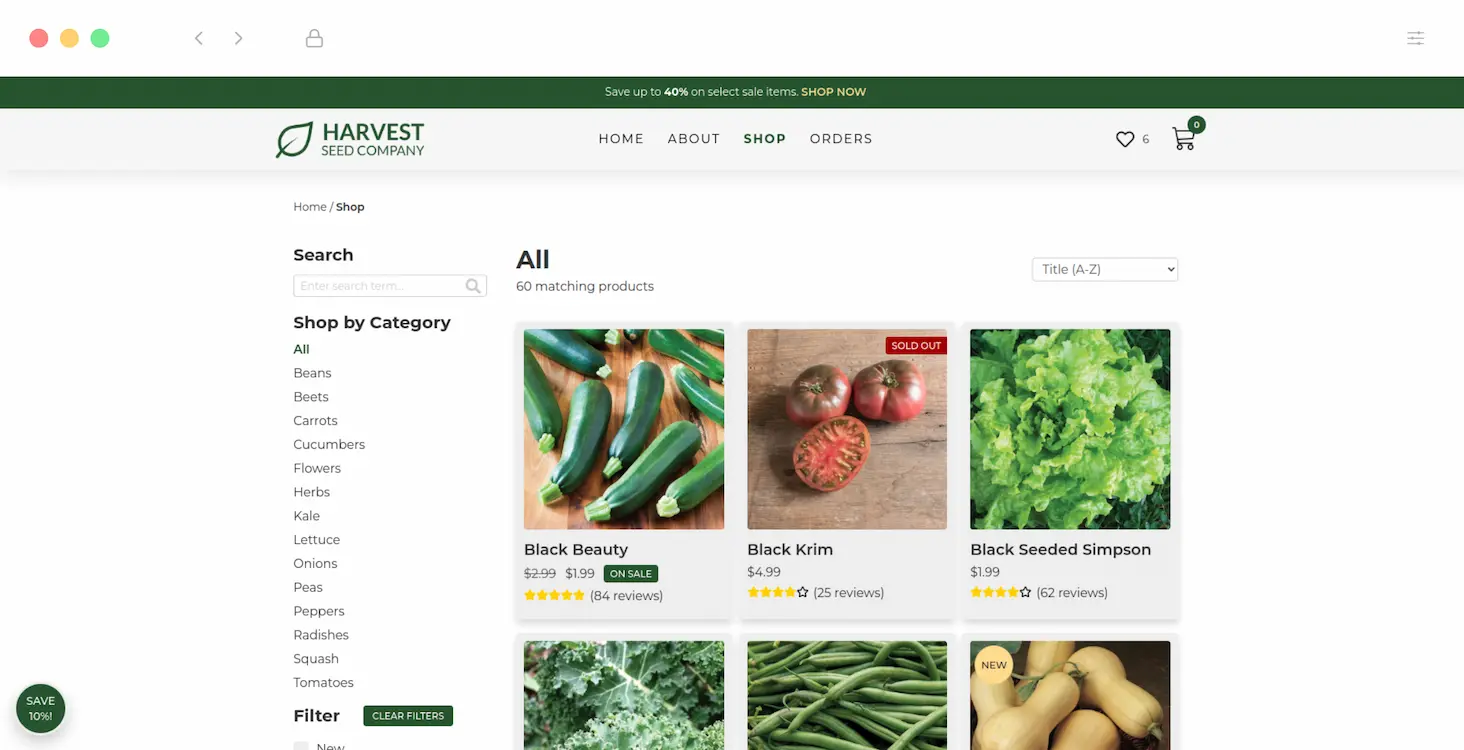 Harvest Seed Company screenshot