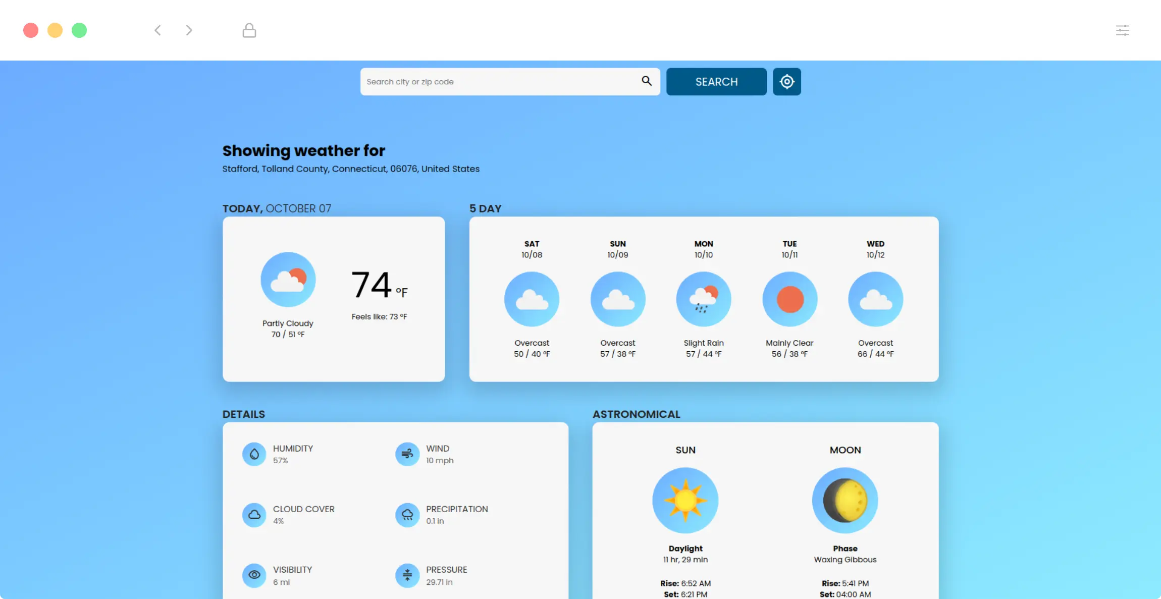 Weather App screenshot